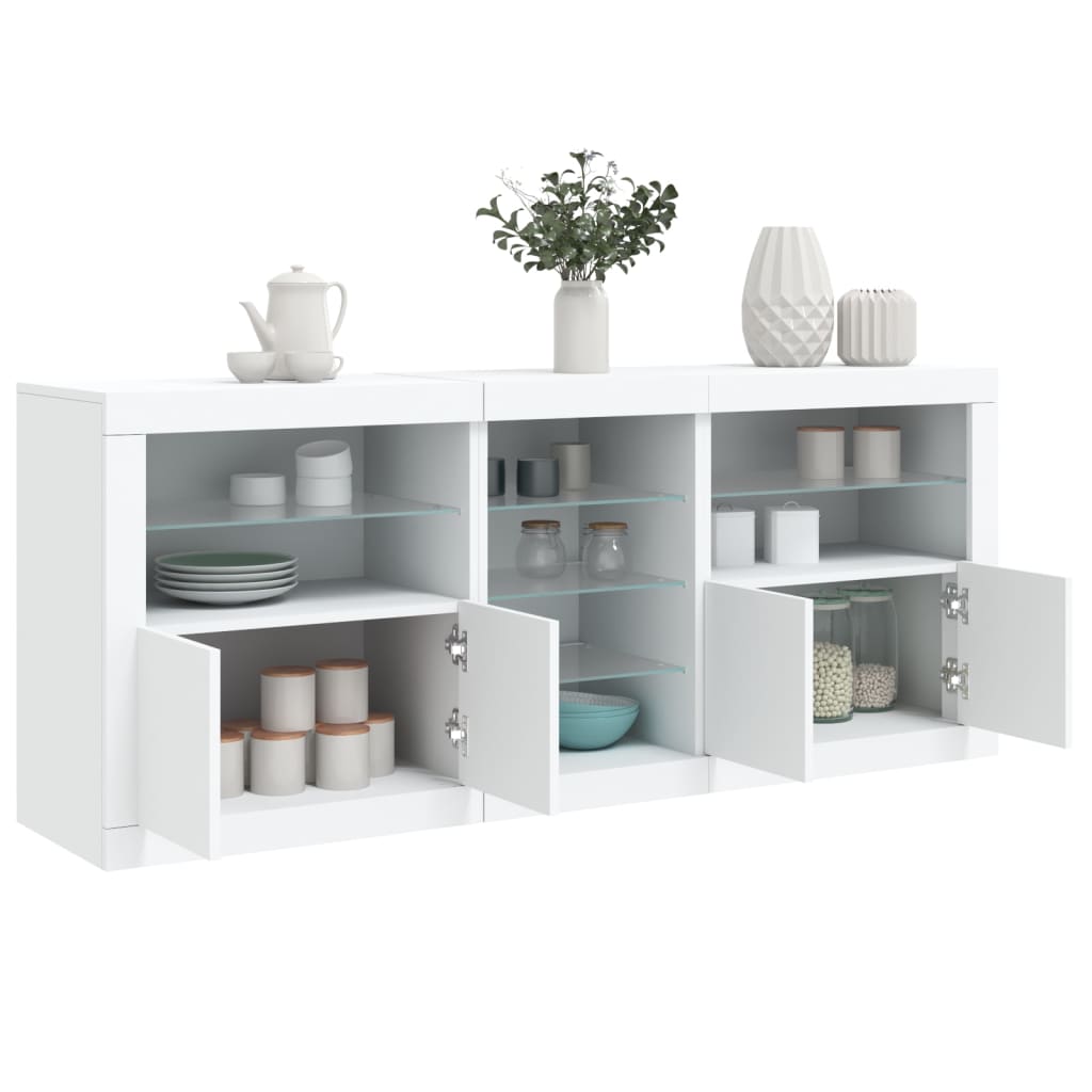 Dressoir met LED-verlichting 162x37x67 cm wit is nu te koop bij PeponiXL, paradijselijk wonen!