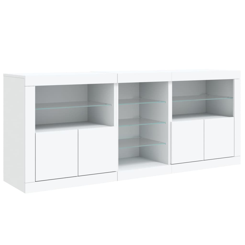 Dressoir met LED-verlichting 162x37x67 cm wit is nu te koop bij PeponiXL, paradijselijk wonen!