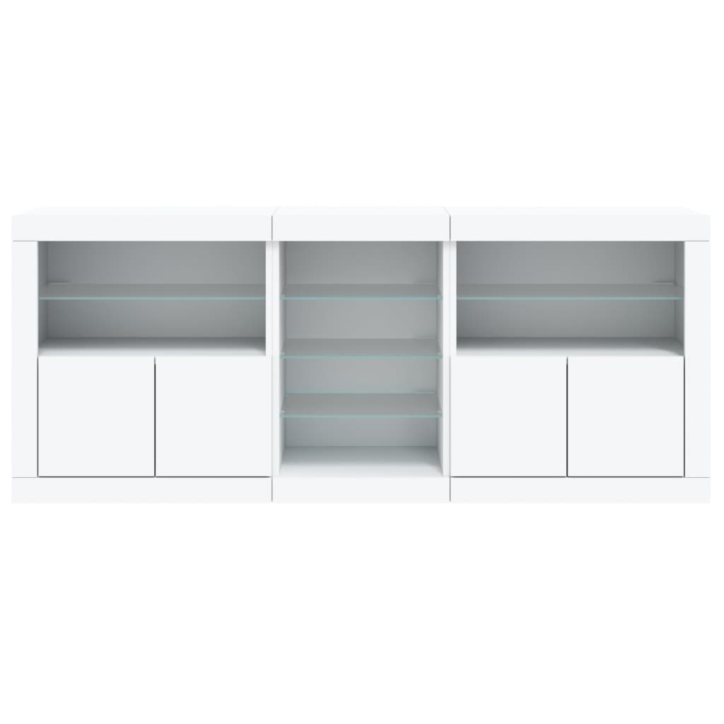 Dressoir met LED-verlichting 162x37x67 cm wit is nu te koop bij PeponiXL, paradijselijk wonen!