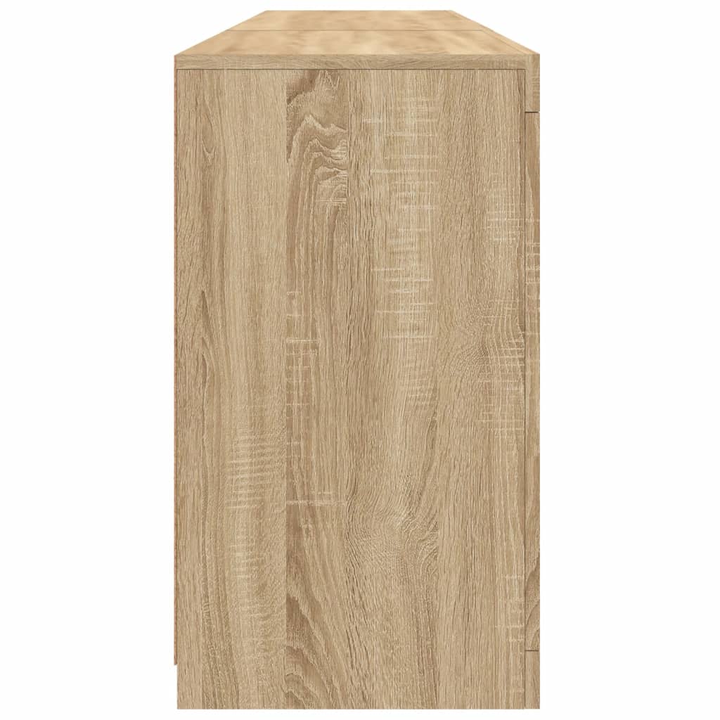 Dressoir met LED-verlichting 162x37x67 cm sonoma eikenkleurig is nu te koop bij PeponiXL, paradijselijk wonen!