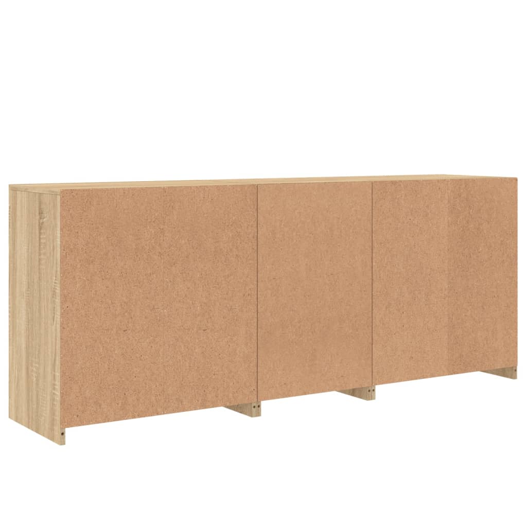 Dressoir met LED-verlichting 162x37x67 cm sonoma eikenkleurig is nu te koop bij PeponiXL, paradijselijk wonen!