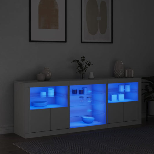 Dressoir met LED-verlichting 181,5x37x67 cm wit is nu te koop bij PeponiXL, paradijselijk wonen!