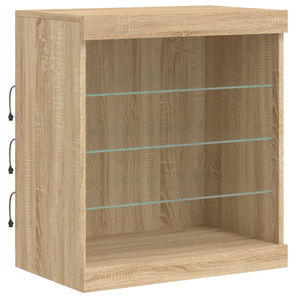 Dressoir met LED-verlichting 181,5x37x67 cm sonoma eikenkleurig is nu te koop bij PeponiXL, paradijselijk wonen!