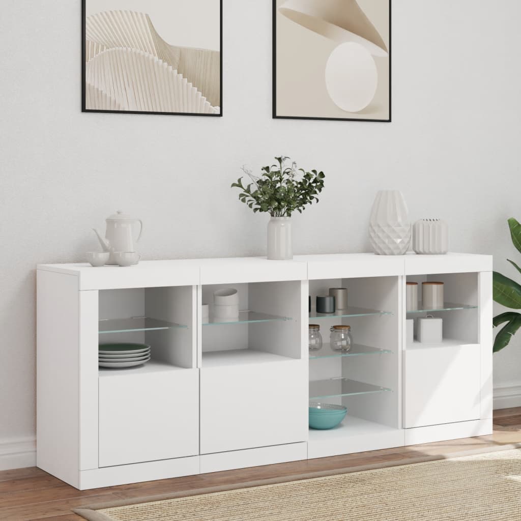 Dressoir met LED-verlichting 164x37x67 cm wit is nu te koop bij PeponiXL, paradijselijk wonen!