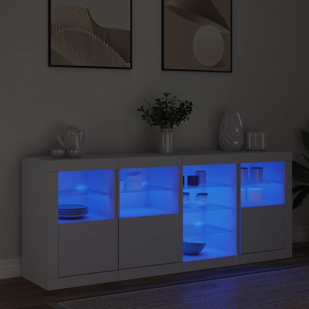 Dressoir met LED-verlichting 164x37x67 cm wit is nu te koop bij PeponiXL, paradijselijk wonen!