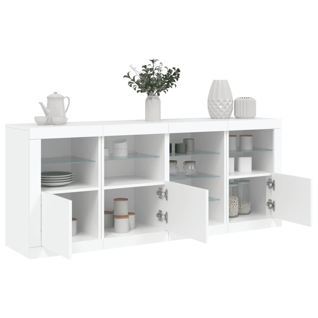 Dressoir met LED-verlichting 164x37x67 cm wit is nu te koop bij PeponiXL, paradijselijk wonen!