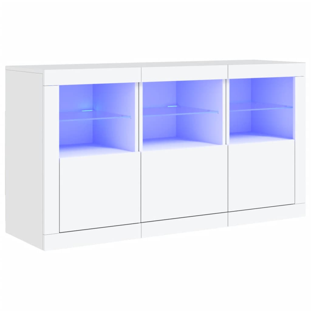 Dressoir met LED-verlichting 123x37x67 cm wit is nu te koop bij PeponiXL, paradijselijk wonen!