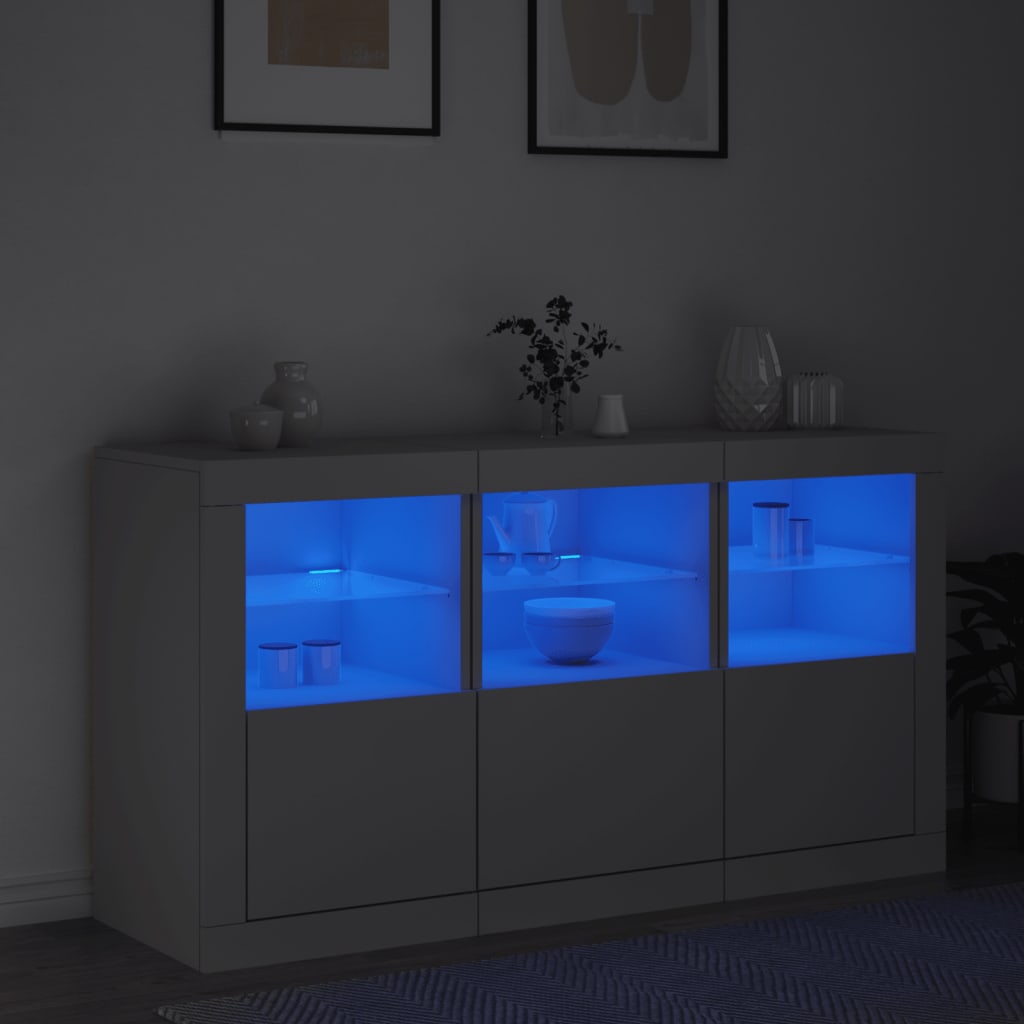 Dressoir met LED-verlichting 123x37x67 cm wit is nu te koop bij PeponiXL, paradijselijk wonen!