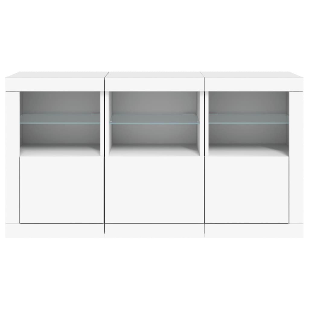 Dressoir met LED-verlichting 123x37x67 cm wit is nu te koop bij PeponiXL, paradijselijk wonen!