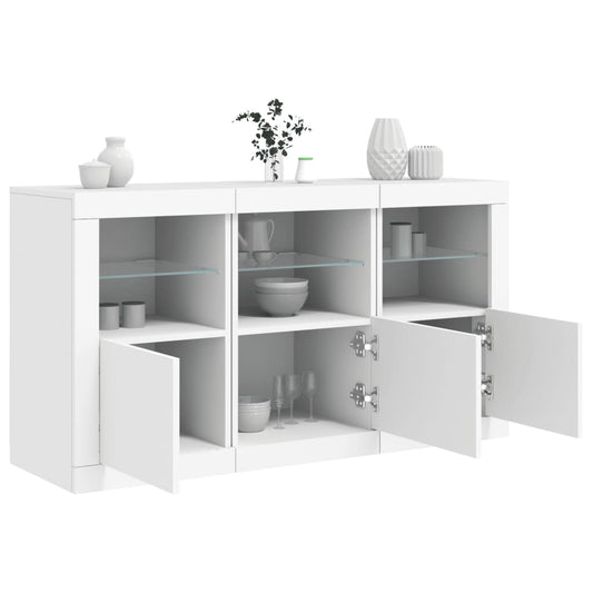 Dressoir met LED-verlichting 123x37x67 cm wit is nu te koop bij PeponiXL, paradijselijk wonen!