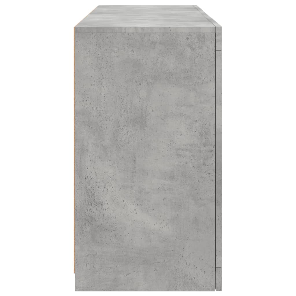 Dressoir met LED-verlichting 123x37x67 cm betongrijs is nu te koop bij PeponiXL, paradijselijk wonen!