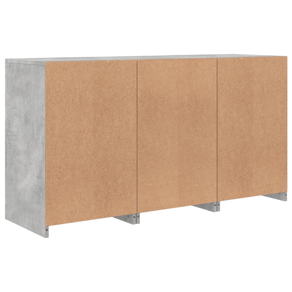 Dressoir met LED-verlichting 123x37x67 cm betongrijs is nu te koop bij PeponiXL, paradijselijk wonen!