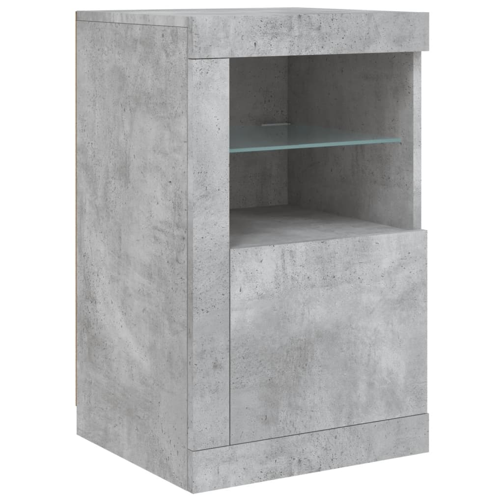 Dressoir met LED-verlichting 123x37x67 cm betongrijs is nu te koop bij PeponiXL, paradijselijk wonen!