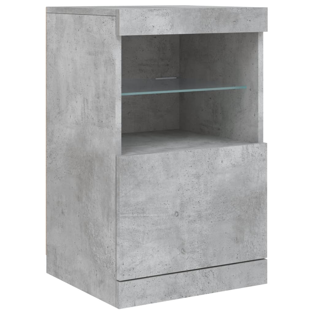 Dressoir met LED-verlichting 123x37x67 cm betongrijs is nu te koop bij PeponiXL, paradijselijk wonen!