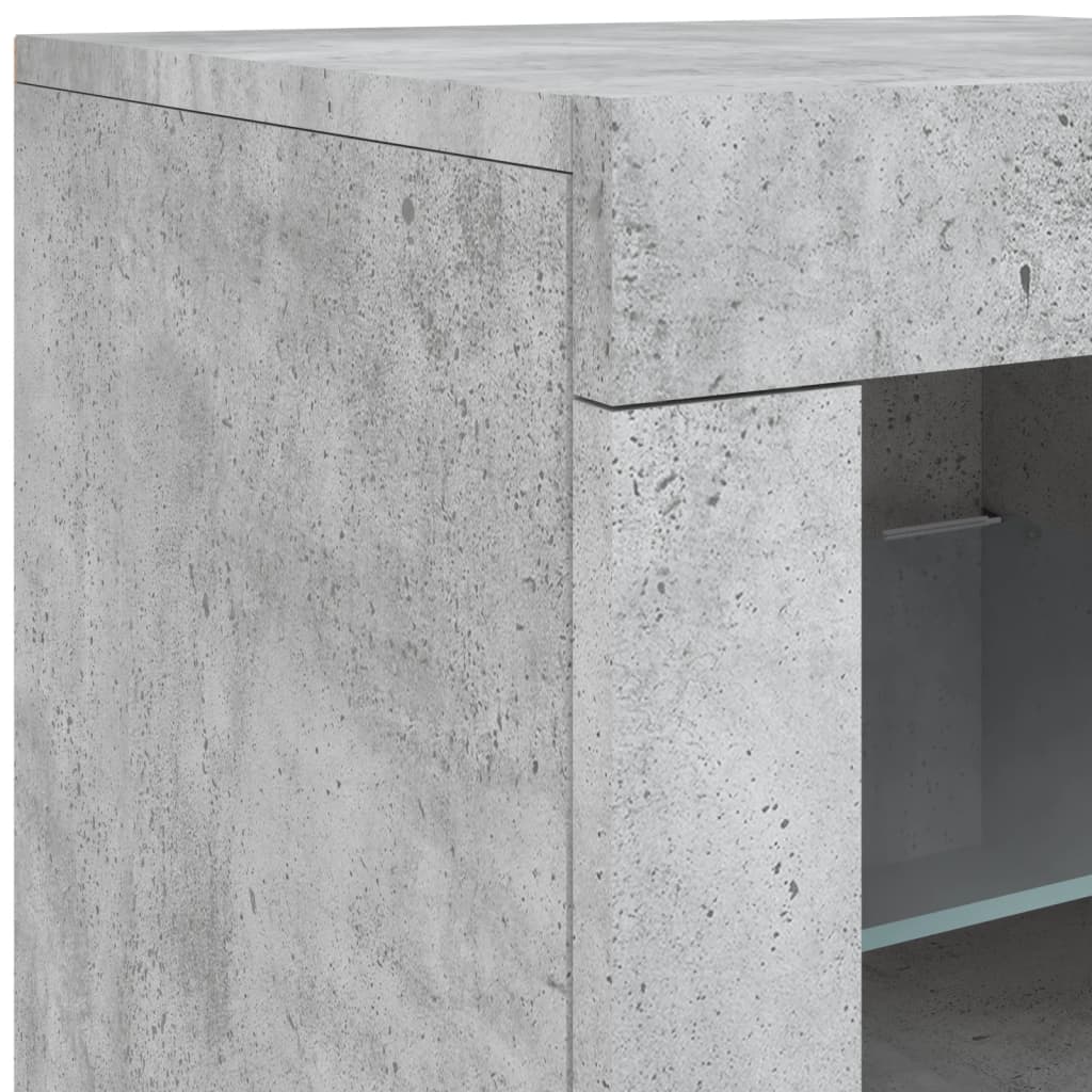 Dressoir met LED-verlichting 123x37x67 cm betongrijs is nu te koop bij PeponiXL, paradijselijk wonen!