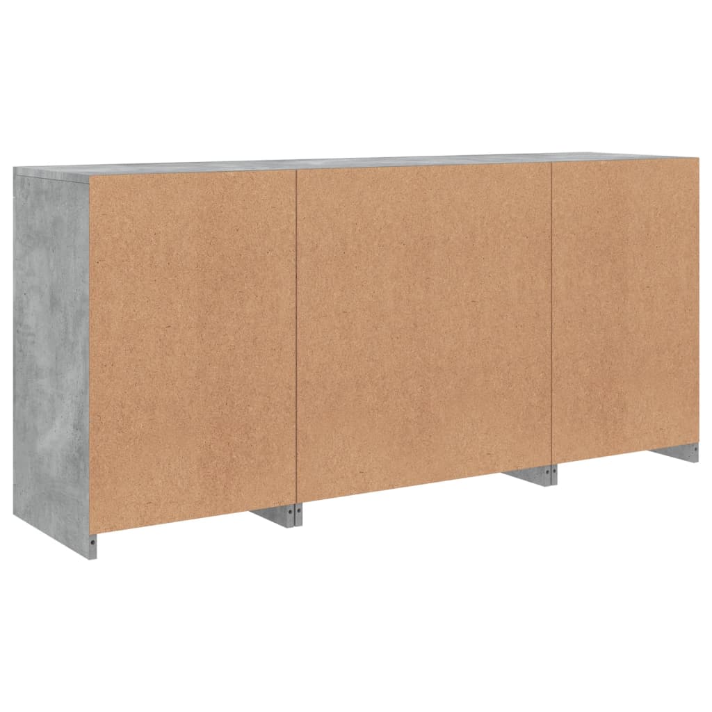 Dressoir met LED-verlichting 142,5x37x67 cm betongrijs is nu te koop bij PeponiXL, paradijselijk wonen!