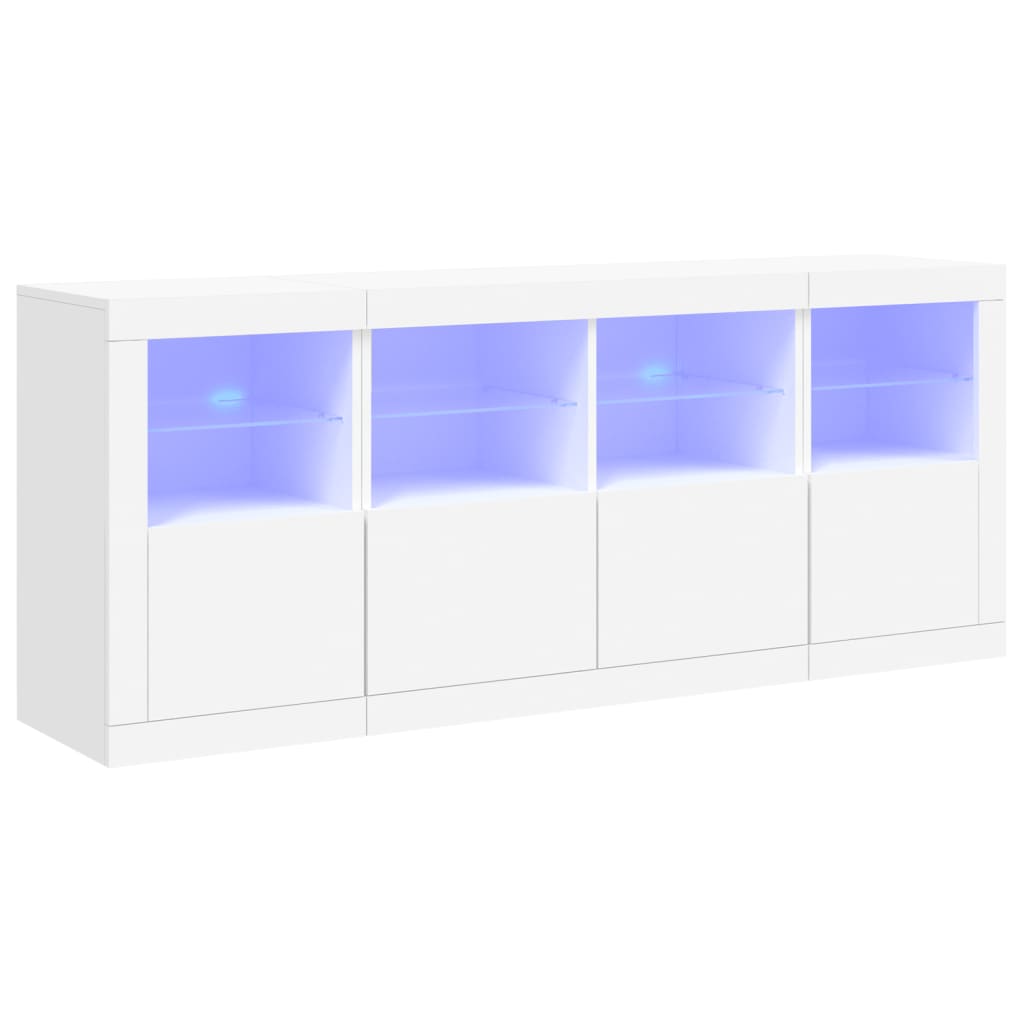 Dressoir met LED-verlichting 163x37x67 cm wit is nu te koop bij PeponiXL, paradijselijk wonen!