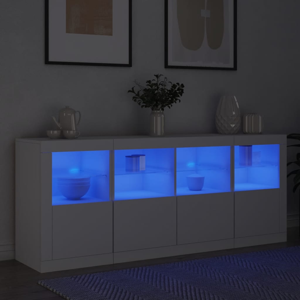 Dressoir met LED-verlichting 163x37x67 cm wit is nu te koop bij PeponiXL, paradijselijk wonen!