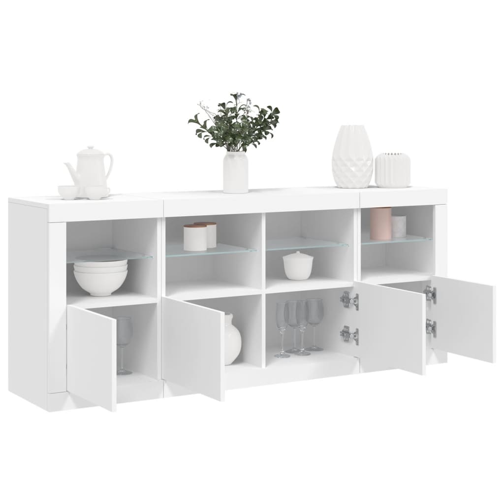 Dressoir met LED-verlichting 163x37x67 cm wit is nu te koop bij PeponiXL, paradijselijk wonen!