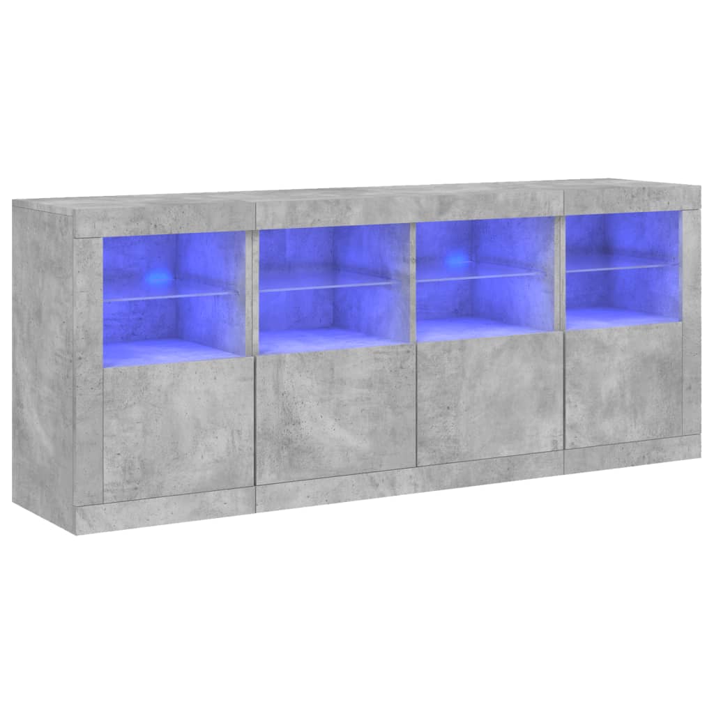 Dressoir met LED-verlichting 163x37x67 cm betongrijs is nu te koop bij PeponiXL, paradijselijk wonen!