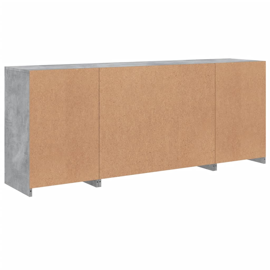 Dressoir met LED-verlichting 163x37x67 cm betongrijs is nu te koop bij PeponiXL, paradijselijk wonen!