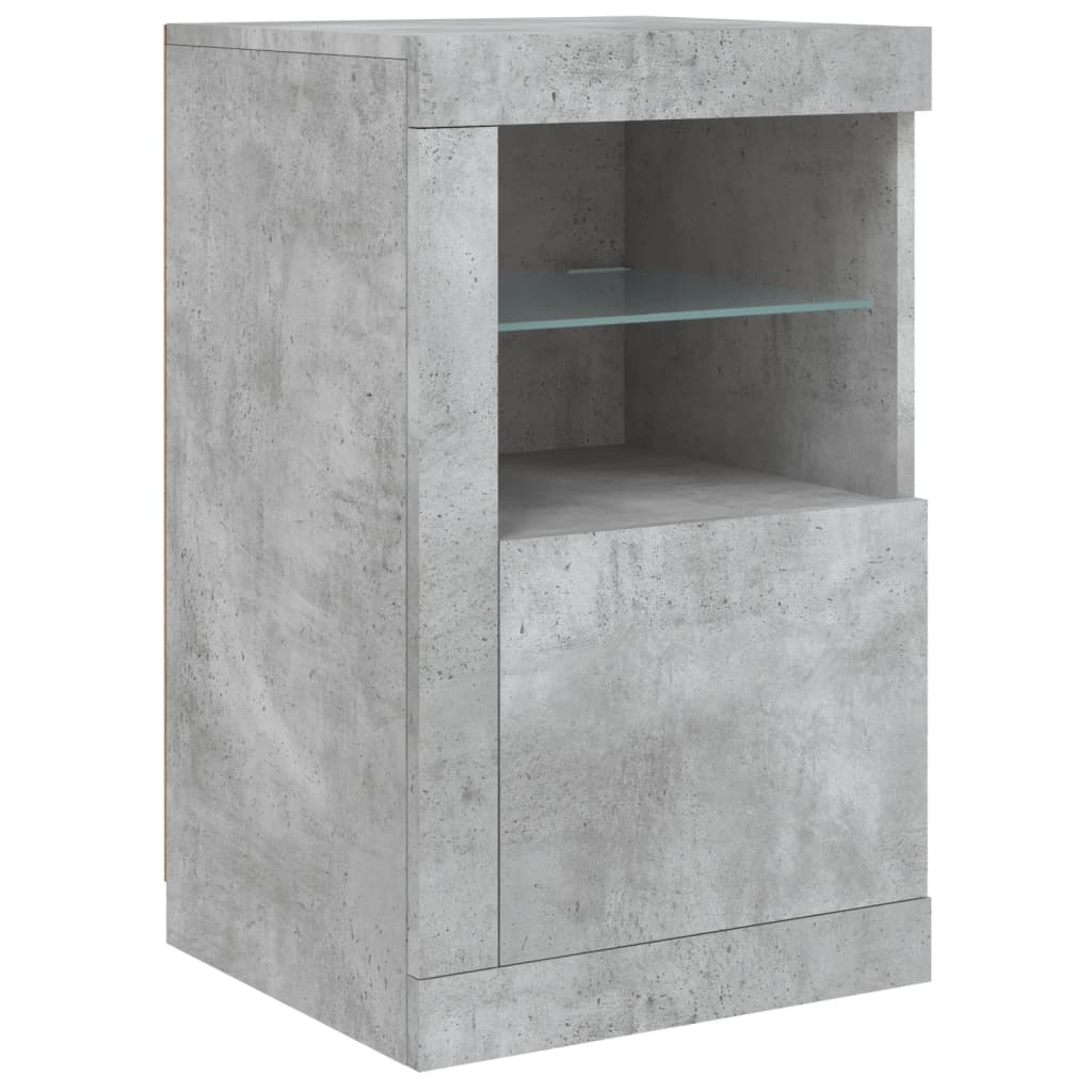 Dressoir met LED-verlichting 163x37x67 cm betongrijs is nu te koop bij PeponiXL, paradijselijk wonen!