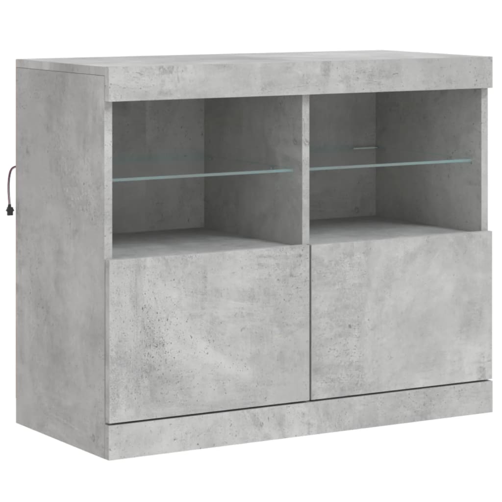 Dressoir met LED-verlichting 163x37x67 cm betongrijs is nu te koop bij PeponiXL, paradijselijk wonen!