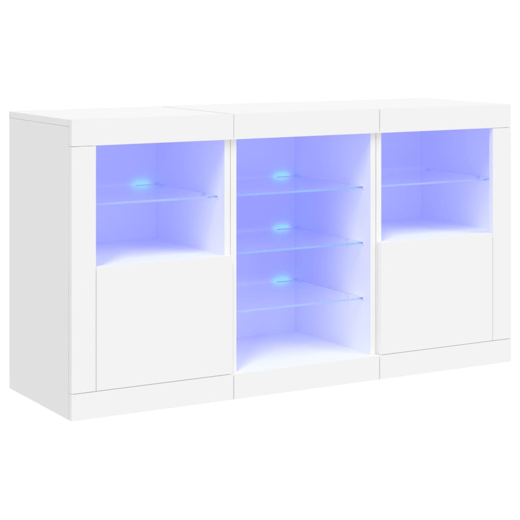Dressoir met LED-verlichting 123x37x67 cm wit is nu te koop bij PeponiXL, paradijselijk wonen!
