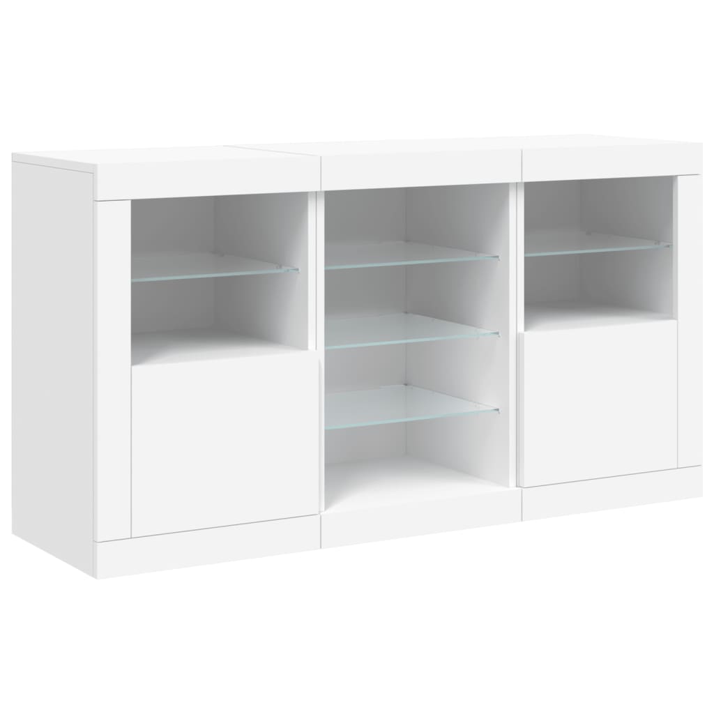 Dressoir met LED-verlichting 123x37x67 cm wit is nu te koop bij PeponiXL, paradijselijk wonen!