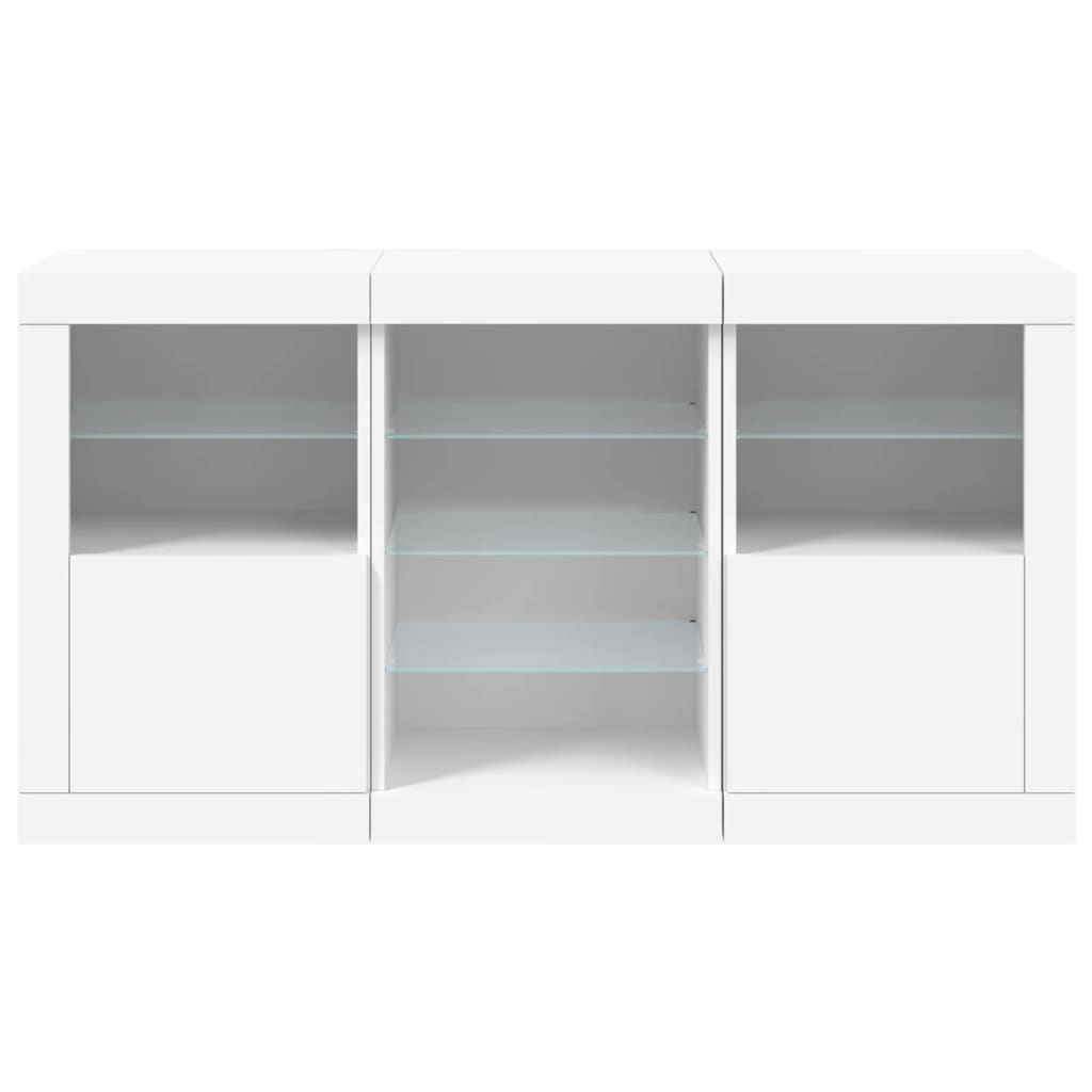 Dressoir met LED-verlichting 123x37x67 cm wit is nu te koop bij PeponiXL, paradijselijk wonen!