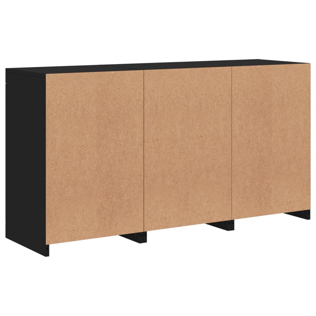 Dressoir met LED-verlichting 123x37x67 cm zwart is nu te koop bij PeponiXL, paradijselijk wonen!