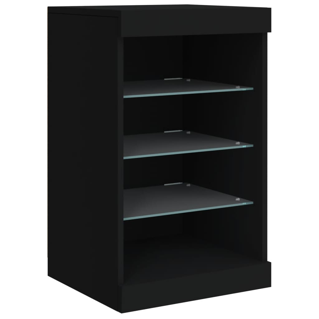 Dressoir met LED-verlichting 123x37x67 cm zwart is nu te koop bij PeponiXL, paradijselijk wonen!