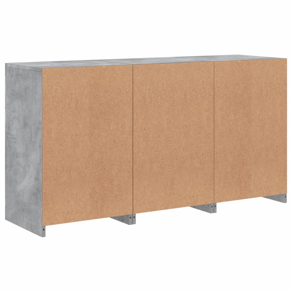 Dressoir met LED-verlichting 123x37x67 cm betongrijs is nu te koop bij PeponiXL, paradijselijk wonen!