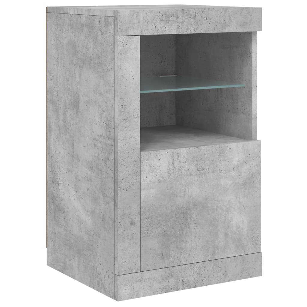 Dressoir met LED-verlichting 123x37x67 cm betongrijs is nu te koop bij PeponiXL, paradijselijk wonen!