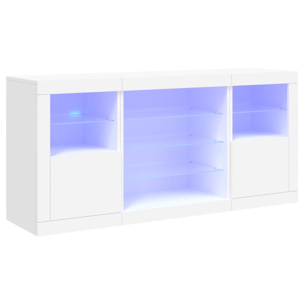 Dressoir met LED-verlichting 142,5x37x67 cm wit is nu te koop bij PeponiXL, paradijselijk wonen!