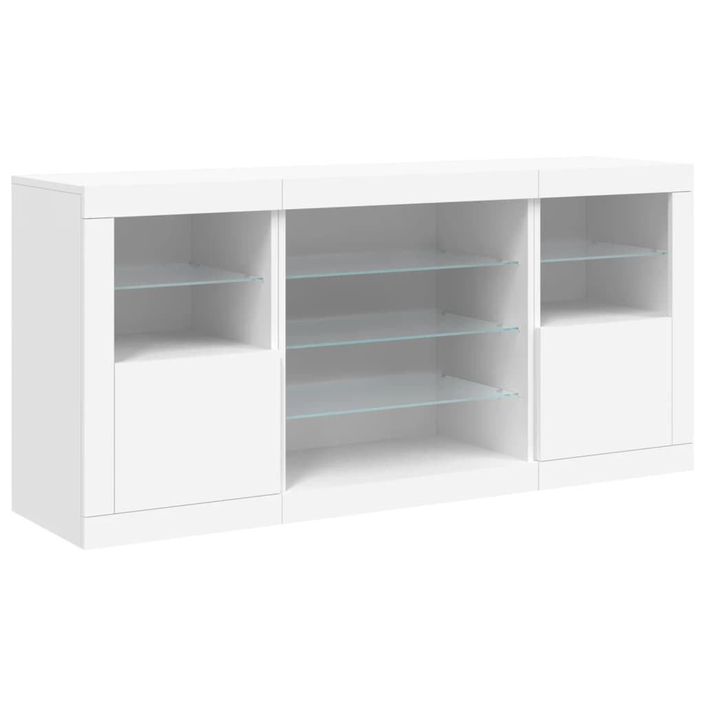 Dressoir met LED-verlichting 142,5x37x67 cm wit is nu te koop bij PeponiXL, paradijselijk wonen!