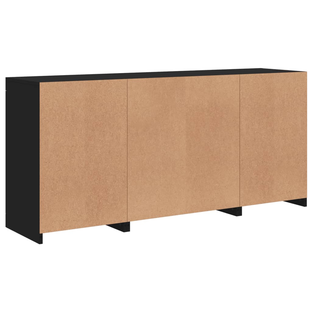 Dressoir met LED-verlichting 142,5x37x67 cm zwart is nu te koop bij PeponiXL, paradijselijk wonen!