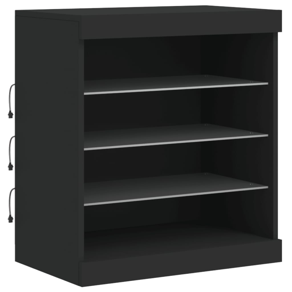 Dressoir met LED-verlichting 142,5x37x67 cm zwart is nu te koop bij PeponiXL, paradijselijk wonen!