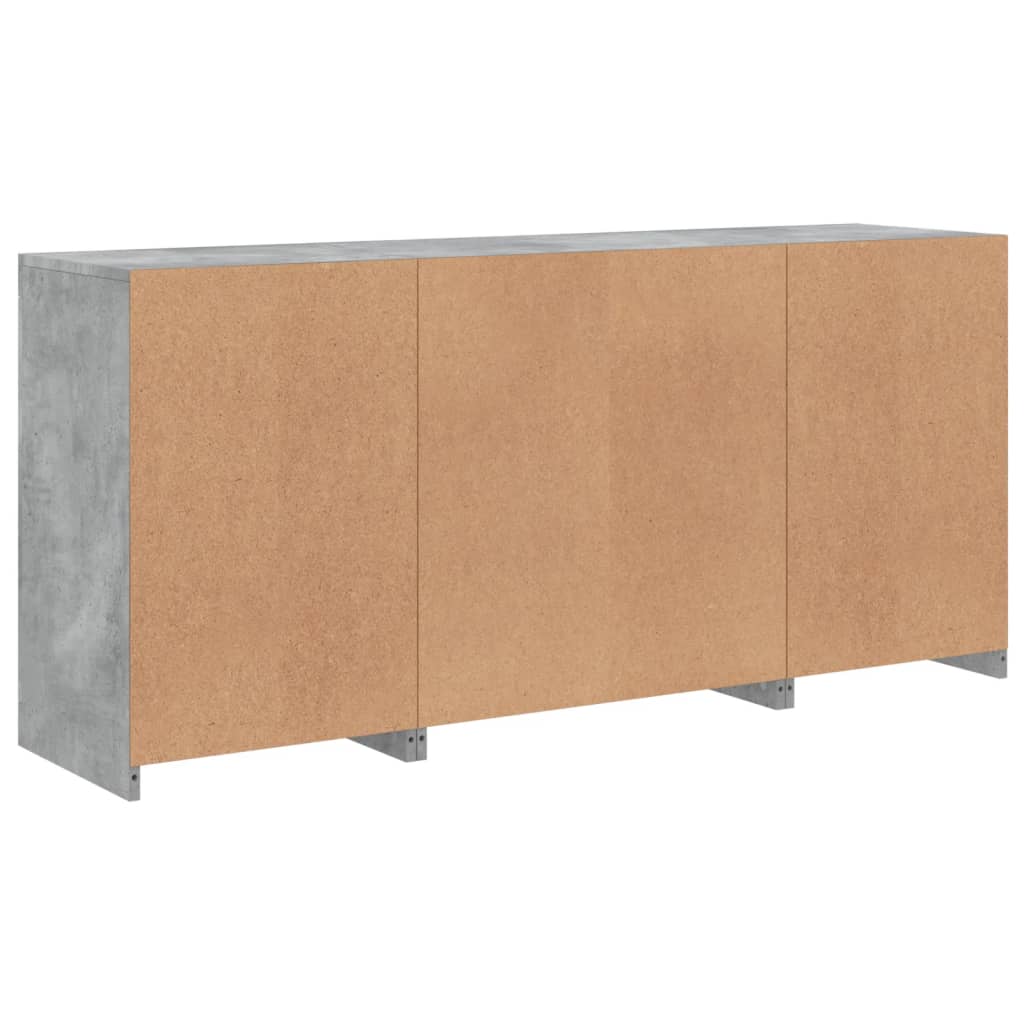 Dressoir met LED-verlichting 142,5x37x67 cm betongrijs is nu te koop bij PeponiXL, paradijselijk wonen!