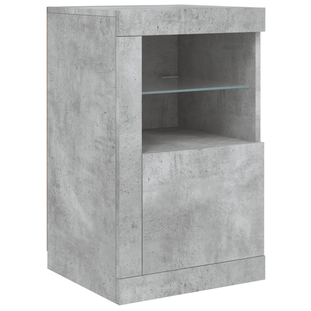 Dressoir met LED-verlichting 142,5x37x67 cm betongrijs is nu te koop bij PeponiXL, paradijselijk wonen!