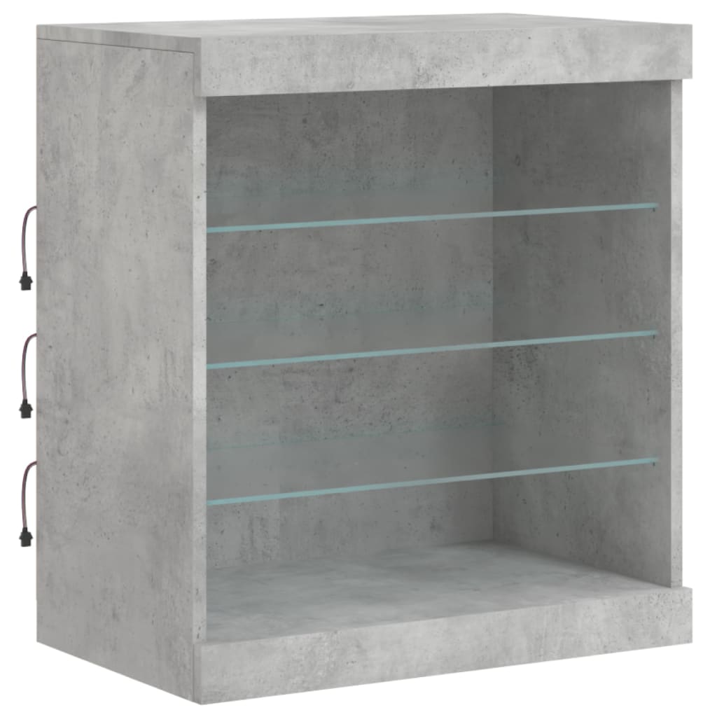 Dressoir met LED-verlichting 142,5x37x67 cm betongrijs is nu te koop bij PeponiXL, paradijselijk wonen!