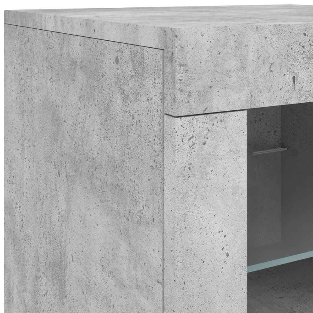 Dressoir met LED-verlichting 142,5x37x67 cm betongrijs is nu te koop bij PeponiXL, paradijselijk wonen!