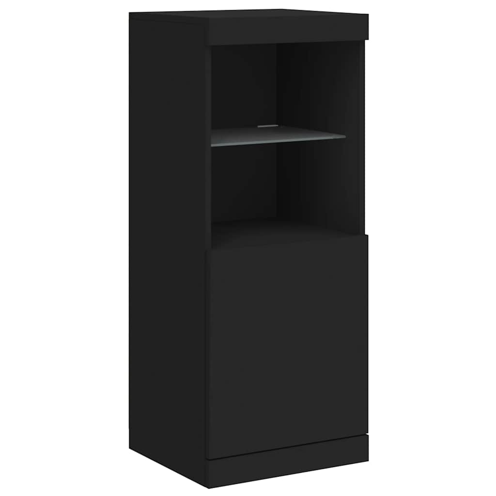 Dressoirs met LED-verlichting 3 st bewerkt hout zwart is nu te koop bij PeponiXL, paradijselijk wonen!
