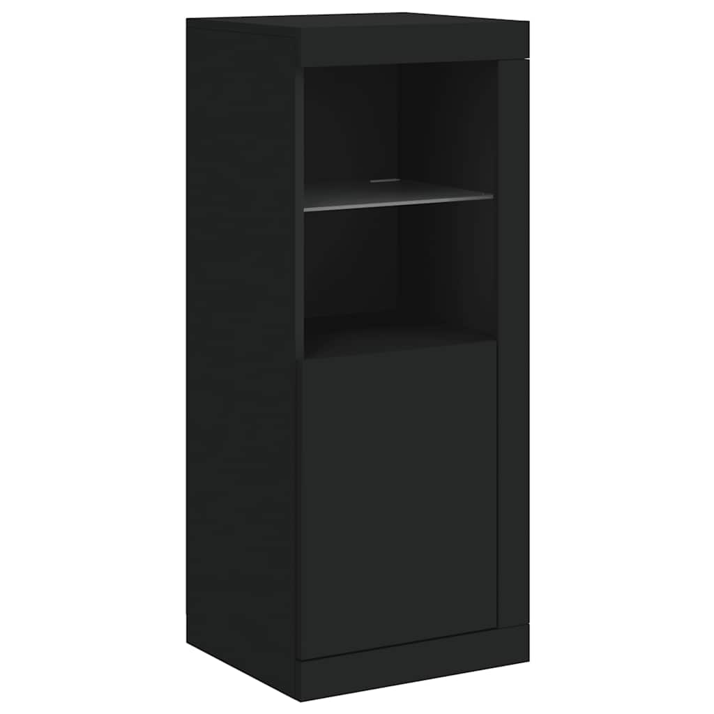 Dressoirs met LED-verlichting 3 st bewerkt hout zwart is nu te koop bij PeponiXL, paradijselijk wonen!