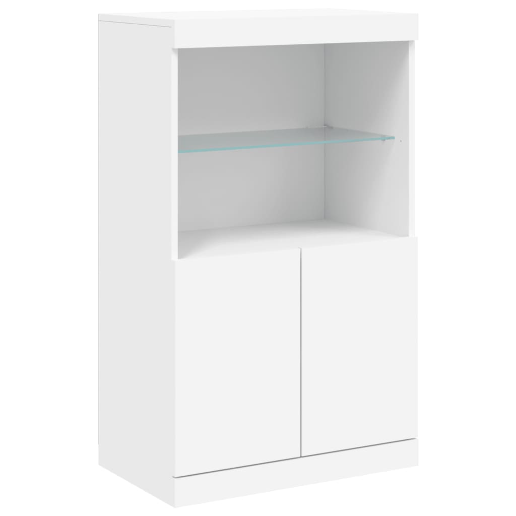 Dressoirs met LED-verlichting 3 st bewerkt hout wit is nu te koop bij PeponiXL, paradijselijk wonen!