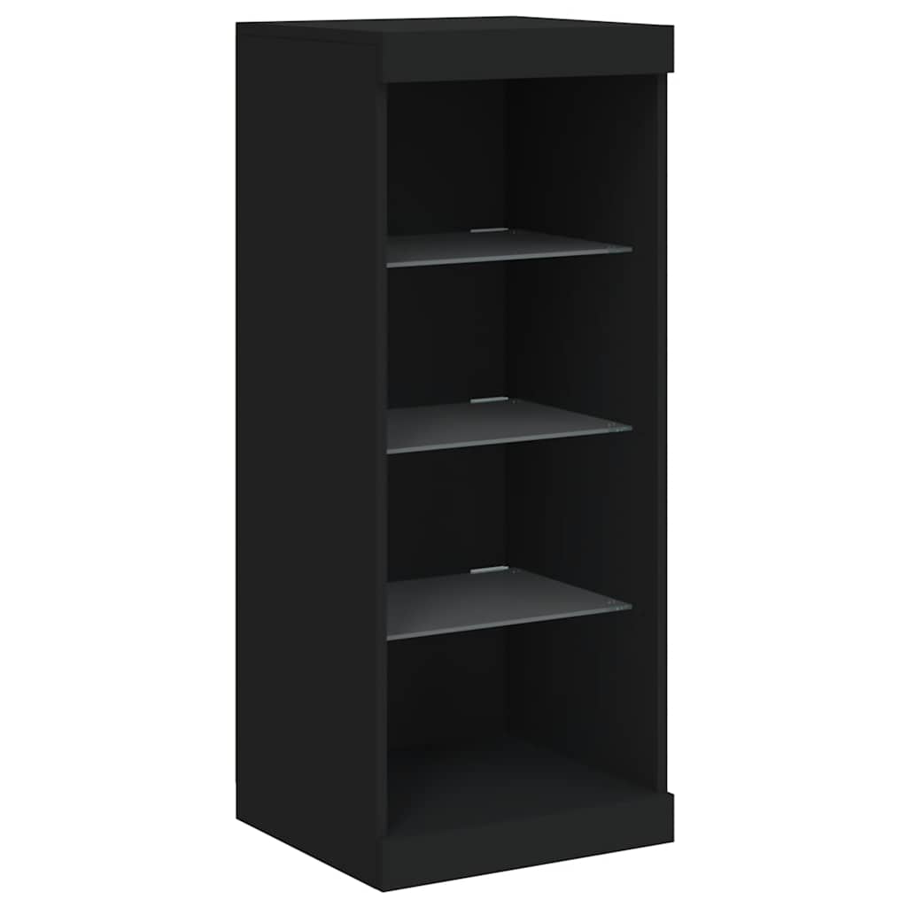 Dressoirs met LED-verlichting 3 st bewerkt hout zwart is nu te koop bij PeponiXL, paradijselijk wonen!
