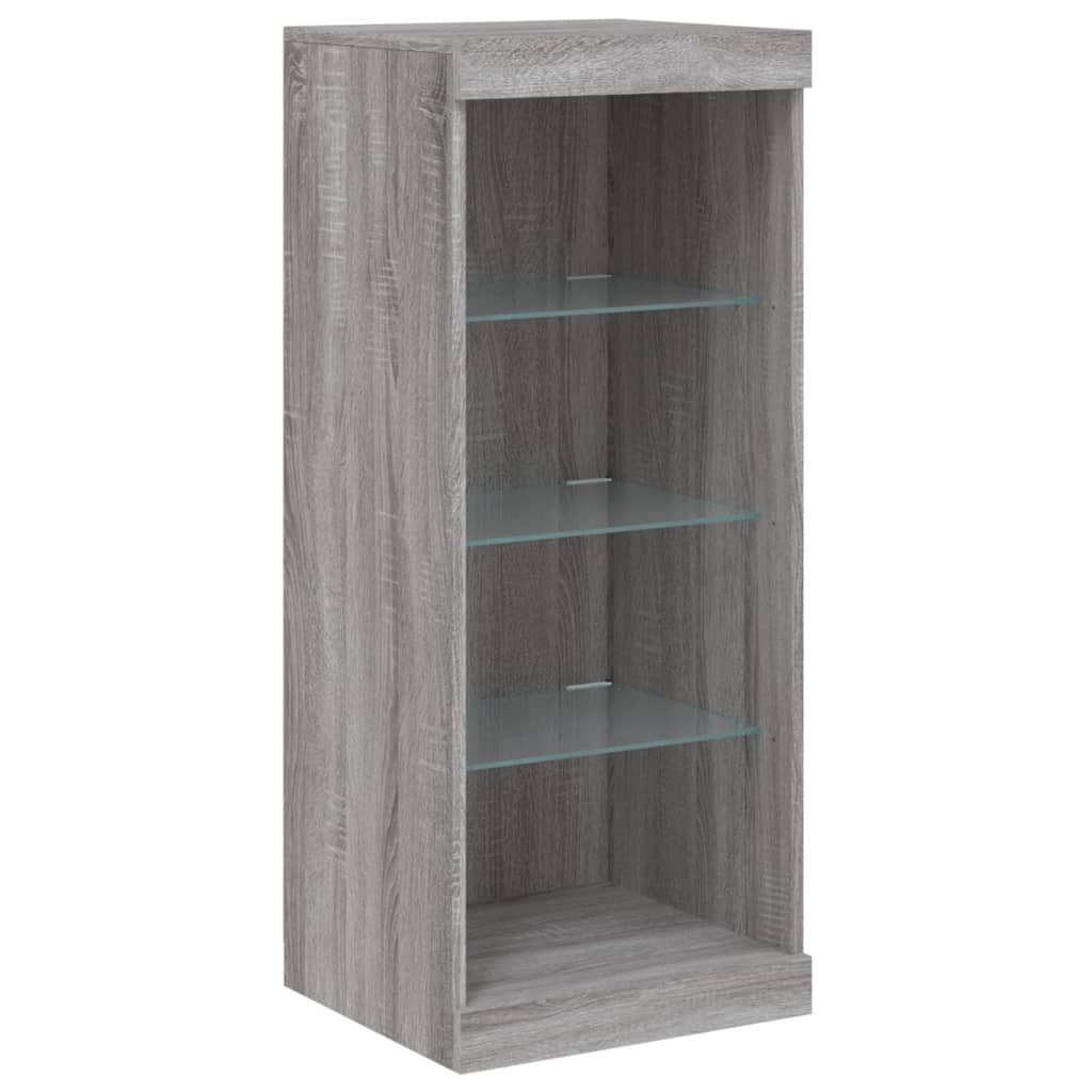 Dressoirs met LED-verlichting 3 st bewerkt hout grijs sonoma is nu te koop bij PeponiXL, paradijselijk wonen!