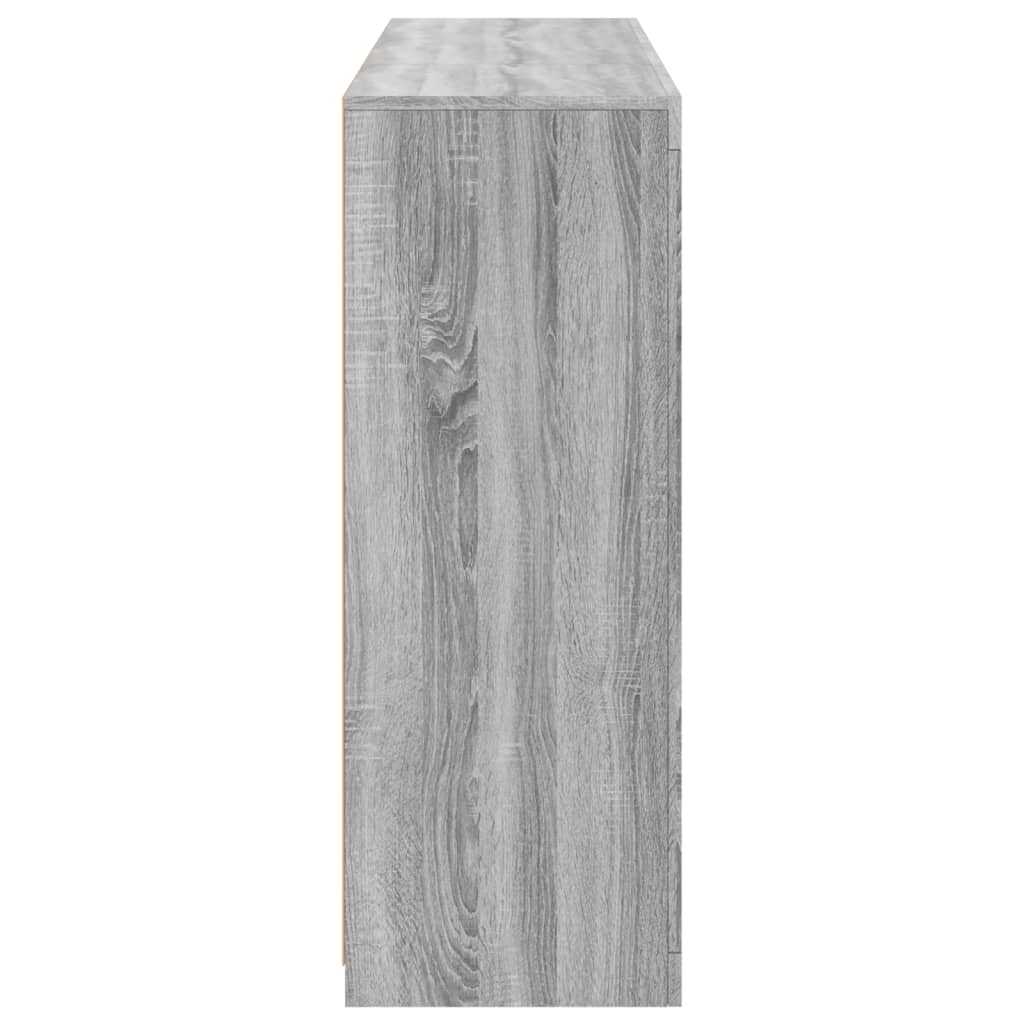 Dressoirs met LED-verlichting 3 st bewerkt hout grijs sonoma is nu te koop bij PeponiXL, paradijselijk wonen!