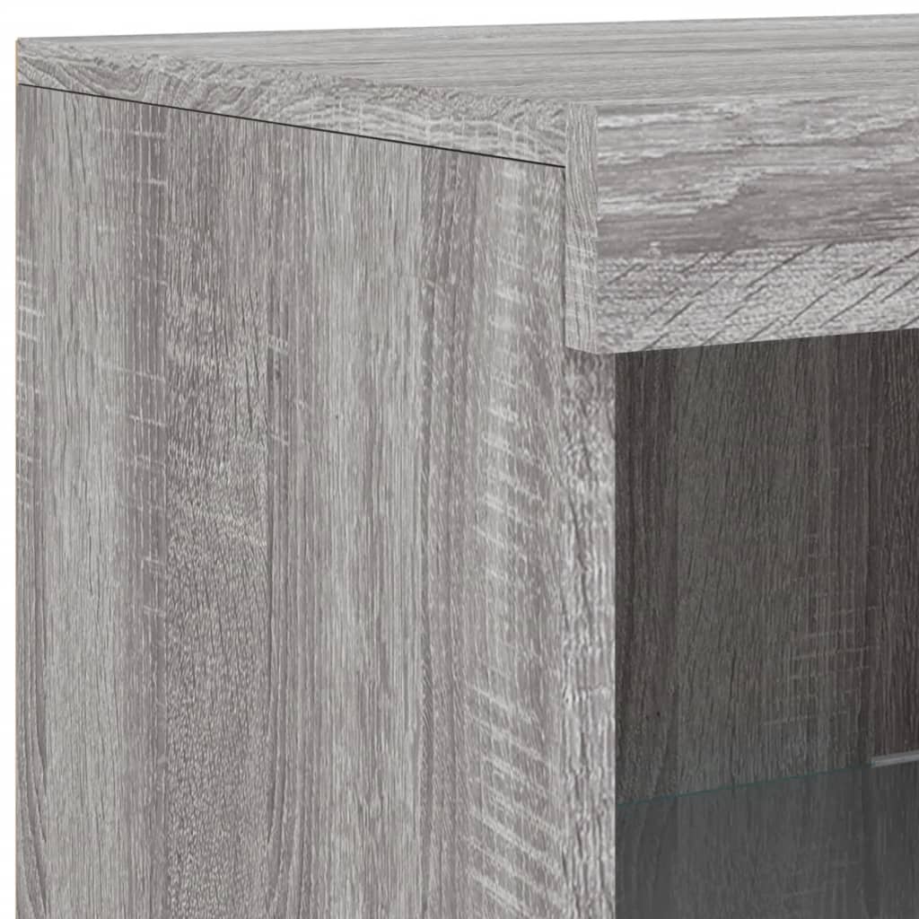 Dressoirs met LED-verlichting 3 st bewerkt hout grijs sonoma is nu te koop bij PeponiXL, paradijselijk wonen!