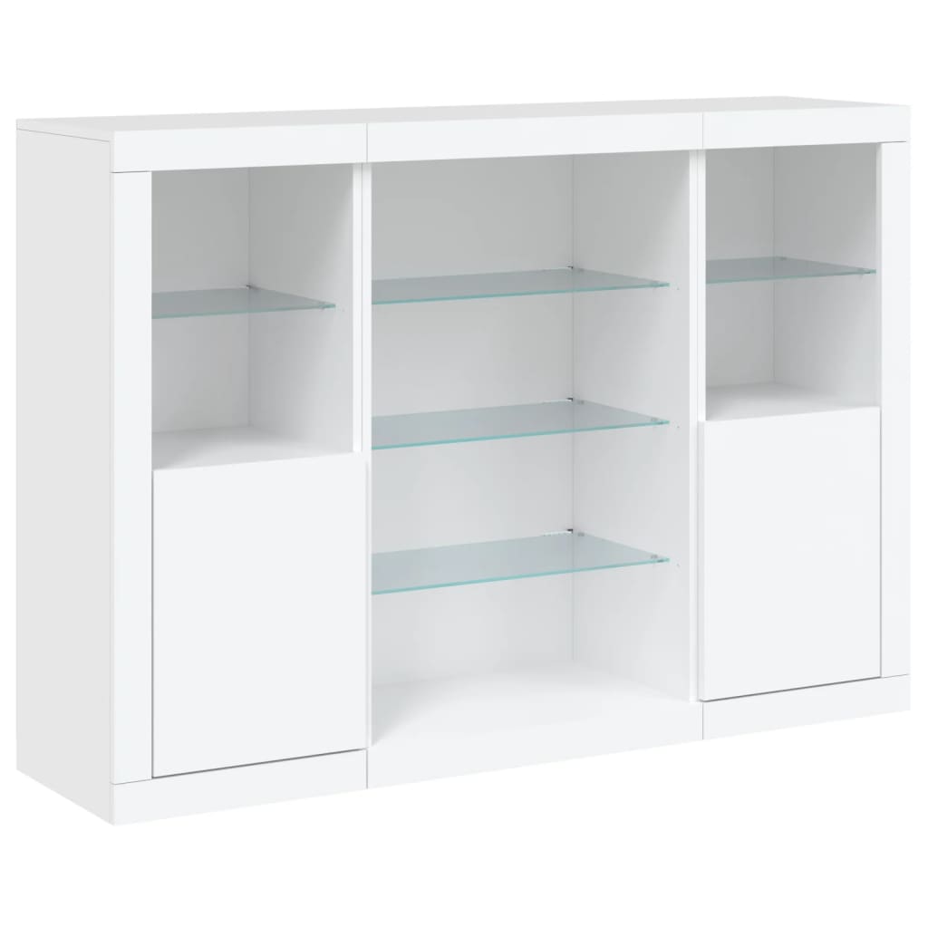 Dressoirs met LED-verlichting 3 st bewerkt hout wit is nu te koop bij PeponiXL, paradijselijk wonen!